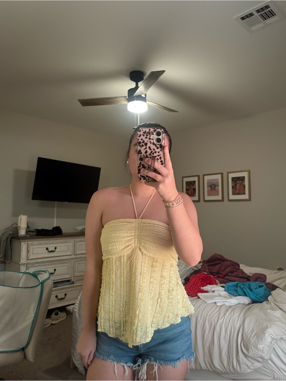 Strapless Yellow Summer top